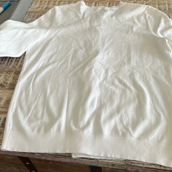 Women's White Cardigan Sweater - Picture 10 of 16